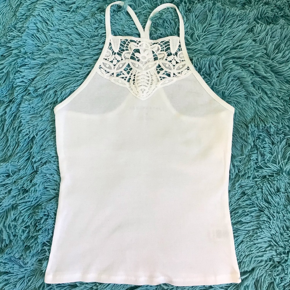 Aeropostale ribbed lace tank top